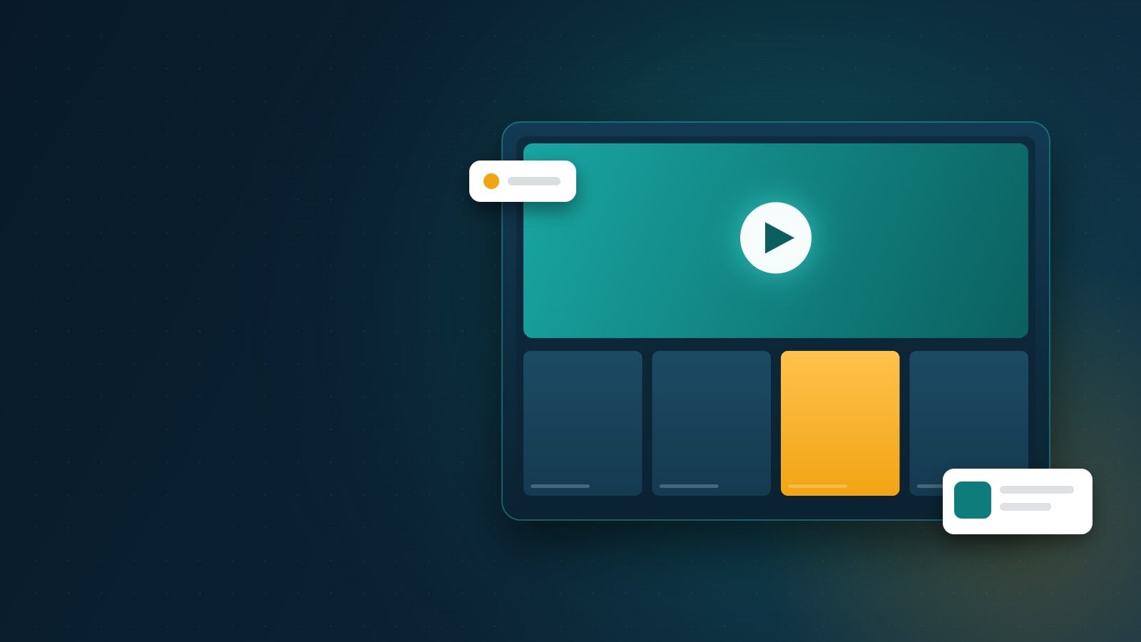 Abstract IPTV streaming interface on a modern display